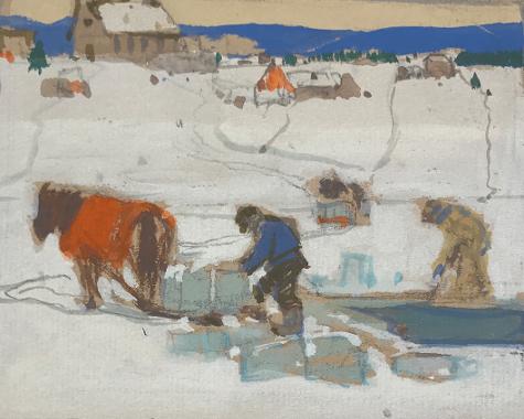 Clarence Gagnon gouache