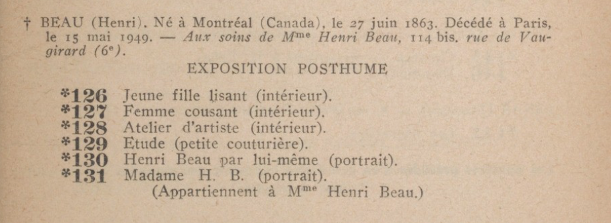 HENRI BEAU Société des artistes indépendants. Catalogue de la 61e exposition 1950